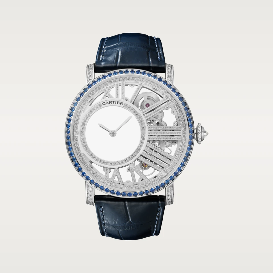 Cartier Rotonde de Cartier Mysterious Hour Skeleton watch,Blue