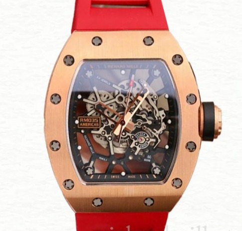 Richard Mille RM035 Men Mechanical Rubber Band Stainless Steel