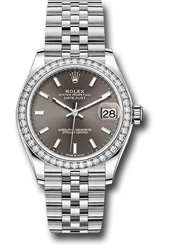 Rolex Steel and White Gold Datejust 31 Dark Grey Index Dial 278384RBR dkgij