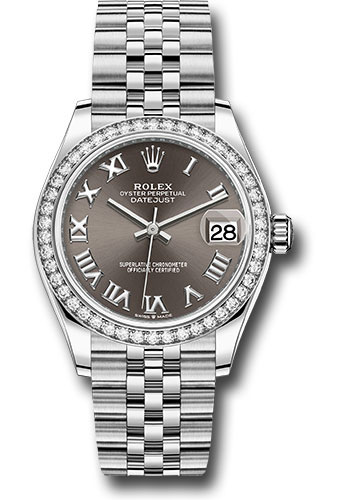 Rolex Steel and White Gold Datejust 31 Dark Grey Roman Dial 278384RBR dkgrj