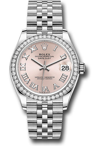 Rolex Steel and White Gold Datejust 31 Pink Roman Dial 278384RBR prj