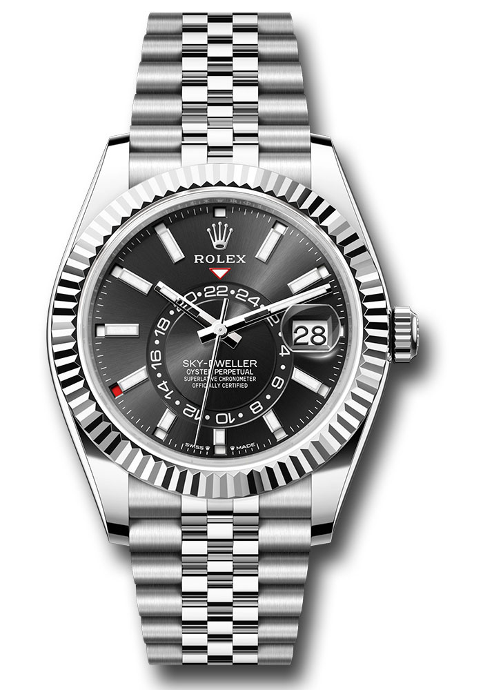 Rolex White Rolesor Sky-Dweller  Black Index Dial 336934