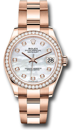 Rolex Everose Gold Datejust 31 Silver Diamond Dial 278285RBR mdo