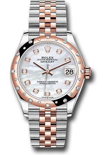 Rolex Steel and Everose Gold Datejust 31 Silver Diamond Dial 278341RBR mdj